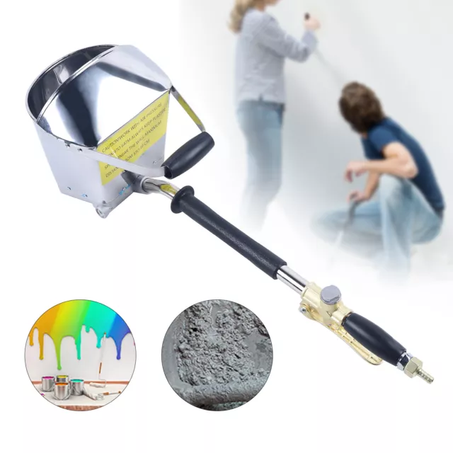 4-Jet Cement Mortar Sprayer Stucco Plaster Hopper Spray Gun Wall Plastering USA