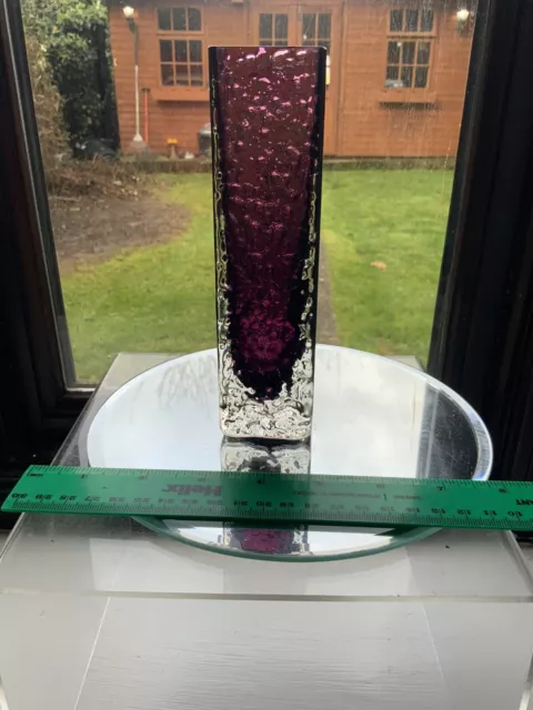 WHITEFRIARS nailhead vase in Aubergine colour by Geoffrey Baxter Perfect