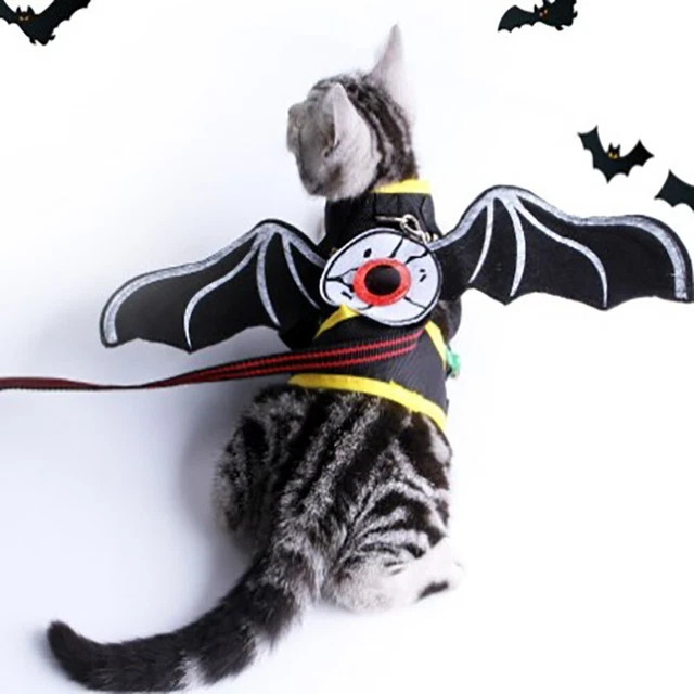 Stile Halloween gatti trazione corda feltro panno collana gatti costumi gatti