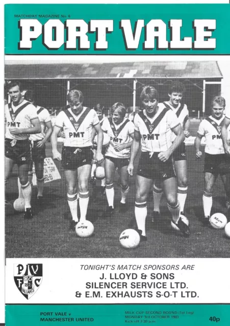 Port Vale v Manchester United, 3 October 1983, League Cup 2nd Round 1st Leg