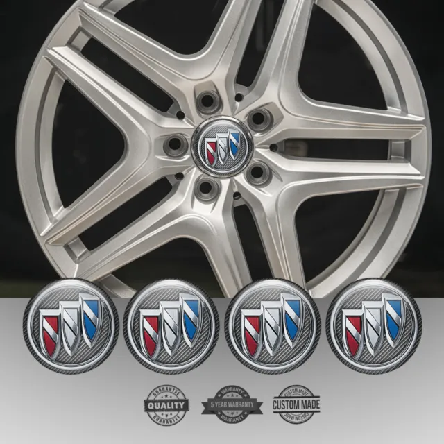 Set of 4 Silicone Center Wheel Cap Stickers Buick Emblem Logo Decals Rims