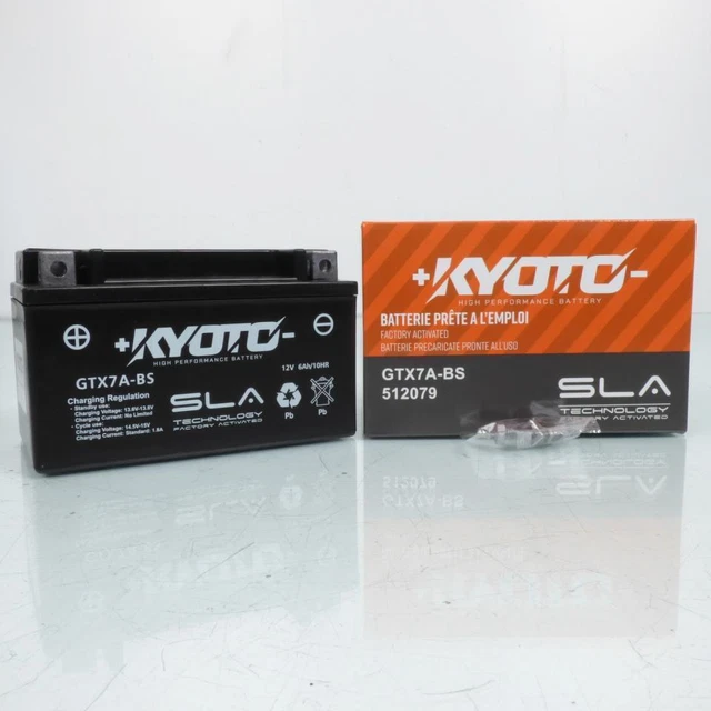 Batterie SLA Kyoto YTX7L-BS 12V 6Ah - Pour Brixton 125 Bx 2017-2019 - Prête à L'emploi - 7