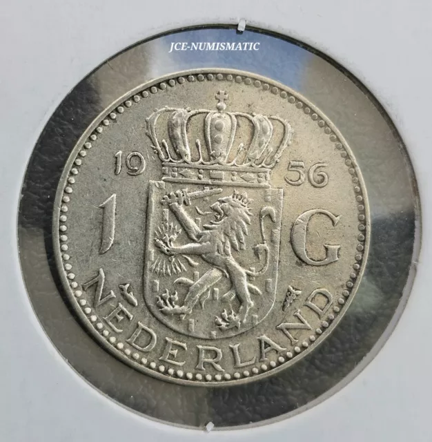 1956 - 1 Gulden Netherland Coin - Silver 0.720- World Coin - KM# 184 BEAUTIFUL!!