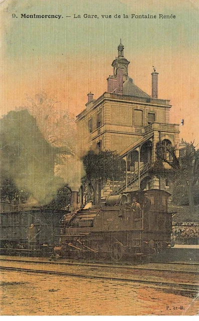 95 Montmorency #As30002 La Gare Vue De La Fontaine Rende Train Locomotive Canvas