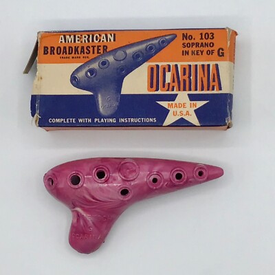 Vintage Gretsch Ocarina Soprano G Marbled Swirl Plastic Musical Instrument Flute