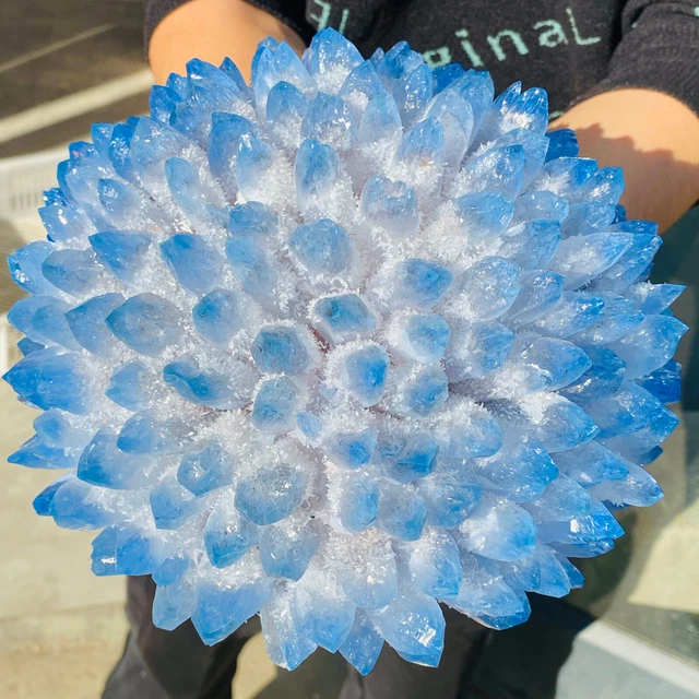 9.72LB New Find Blue Phantom Quartz Crystal Cluster Mineral Specimen Healing.