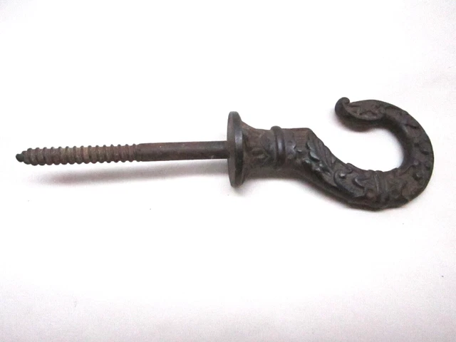 Antique  Oil Lamp Hook Hanger Rustic  Cast Iron