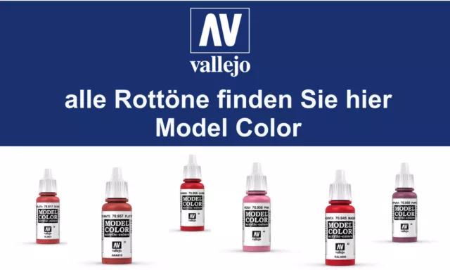 Alle Rottöne - Hochwertige Vallejo Model Color Farben