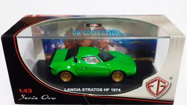 EG EDISON 1:43 Car Action Figure _ LANCIA STRATOS HF 1974 - Green / Green.