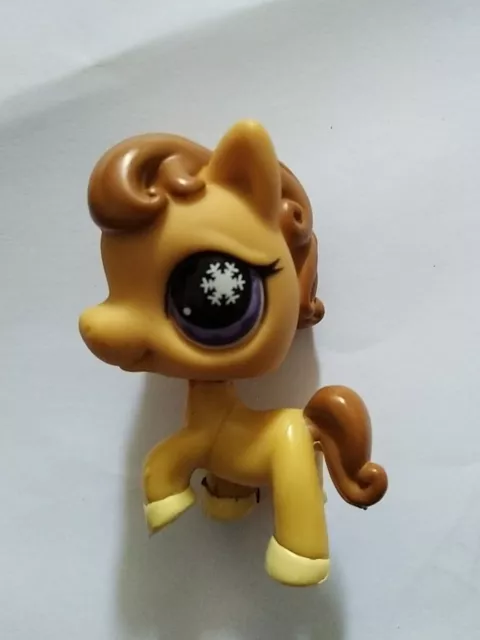 Littlest Pet Shop Pony Horse Tan Purple Snowflake Eyes 684