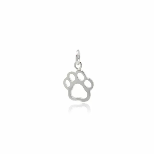 Ciondolo a catena zampa di cane vero argento 925 ciondolo cane argento sterling talismano