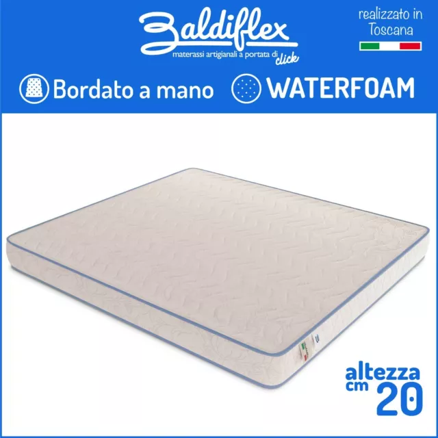 Materasso Poliuretano Waterfoam H 20 Cm Ortopedico Basic Bordato Anallergico