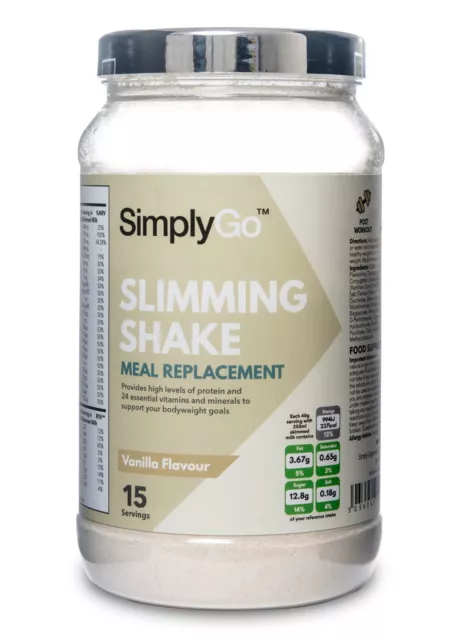 SimplyGo Slimming Shake *Meal Replacement *Vanilla Flavour *15 Servings