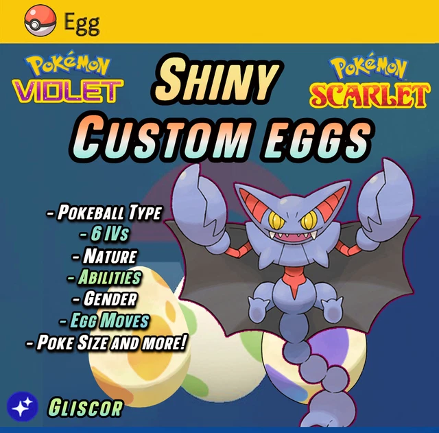 GLISCOR SHINY 6IV Battle Ready Pokemon Scarlatto, Violetto Scarlet, Violet EUR 1,00 - IT