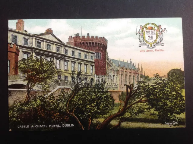 Ireland, Castle & Chapel Royal, DUBLIN Original Vintage Colour Postcard