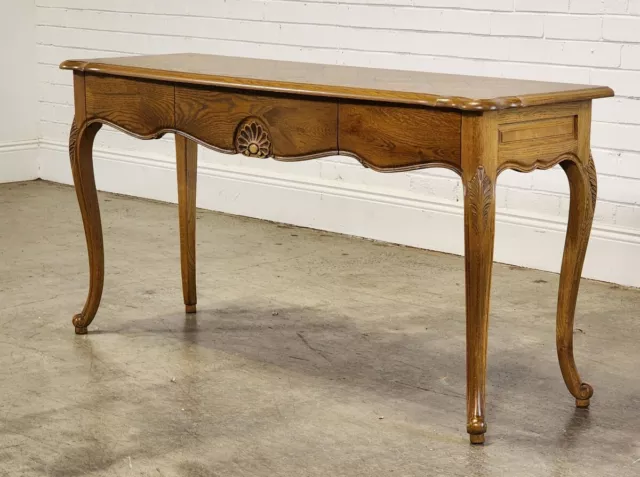 French Provincial Louis XV Style Console Table / Side Table Parquetry Top in Oak