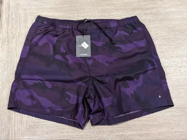 $550 Mens Valentino Tonal Camouflage Swim Shorts Trunks Purple 50 US 34 2