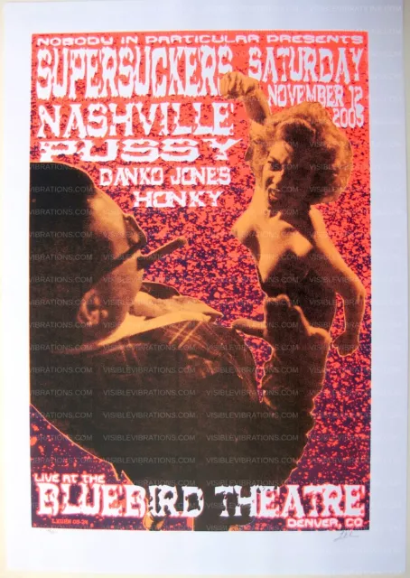 SUPERSUCKERS - Nashville Pussy - Ltd Ed S/N 2005 Concert Poster by Lindsey Kuhn