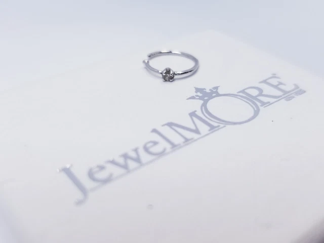 JewelMore 0.01ct Diamond Nose Ring Hoop - Silver Tone