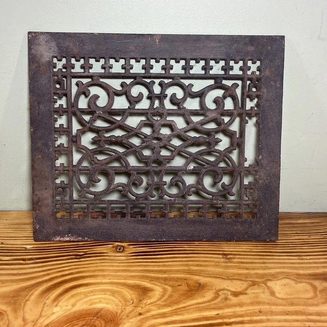 Cast Iron Ornate Floor Wall Vent Grate Heat Register Antique Vintage