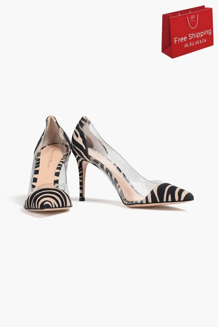 RRP €630 GIANVITO ROSSI Leather Court Shoes US9.5 UK6.5 EU39.5 Zebra Pattern RRP €630 GIANVITO ROSSI Leather Court Shoes US9.5 UK6.5 EU39.5 Zebra Pattern