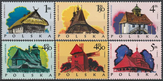 Poland 1974 - Polish folk architecture - Fi 2154-2159 MNH**