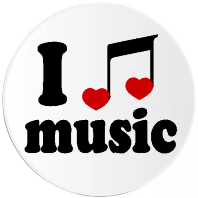 I Love Music - 100 Pack Circle Stickers 3 Inch - Musician