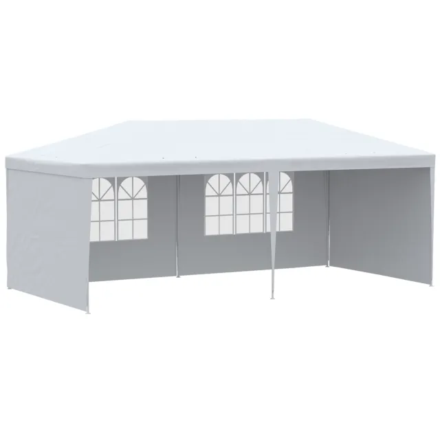 Outsunny 6m x 3m Garden Gazebo Marquee Canopy Party Tent Canopy Patio White