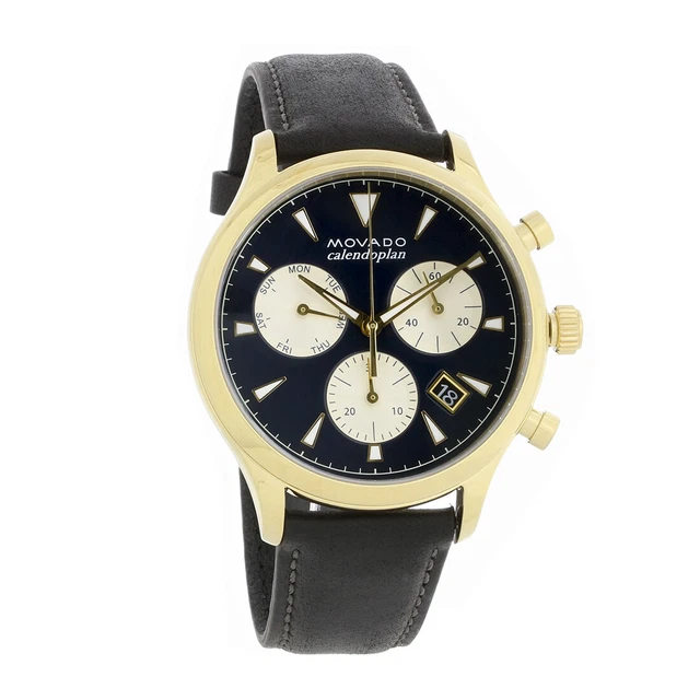 Movado Heritage Calendoplan Mens Chronograph Quartz Watch 3650006
