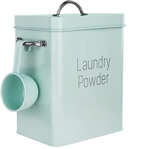 YHNDECO - Contenitore per detersivo, 2,8 l, contenitore per detersivi in polvere, con coperchio ermetico, organizer per detersivo con misurino