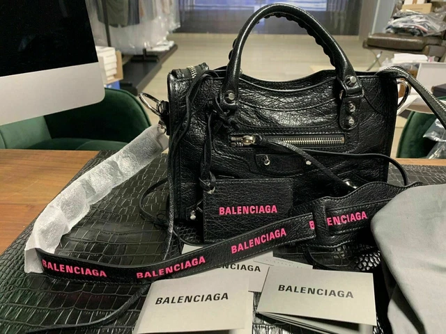 BALENCIAGA CLASSIC MINI City Logo Strap Shopper Bag Handbag Weekender EUR - PicClick