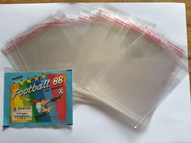 10 sachets auto ~ adhésifs protection pochettes football panini taille 9×13 cm