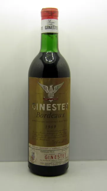 Ginestet Bordeaux 1969 Bottiglia Vino Da Collezione