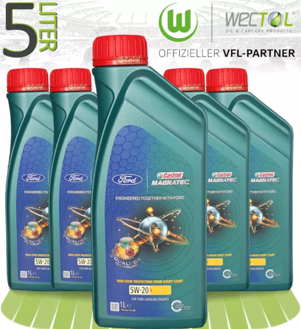 5x1 L Castrol Magnatec 5W-20 E für viele Ford Eco Boost Fahrzeuge  WSS-M2C948-B