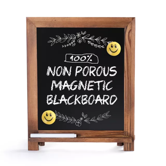 Magnetic Chalkboard Sign 15”x12” Wood Blackboard with Marker Chalk Board Easel