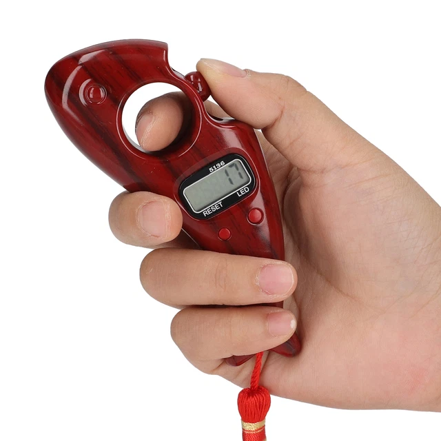 (Marrón rojizo) contador digital de cuentas plástico silencioso contador de rosario 60 mAh