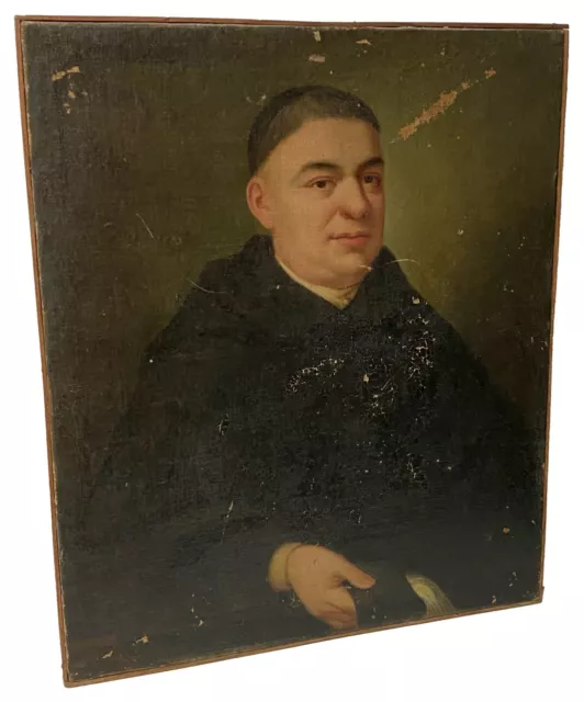 Importante óleo sobre lienzo, retrato de señor, hombre. Siglo XVII.75x63