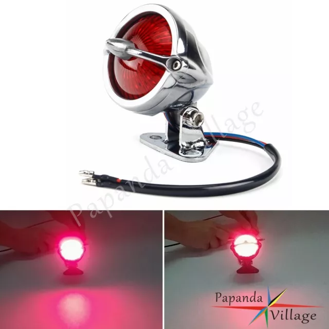 Motorcycle Bel Air LED Tail Light w/Mount For Harley Chopper Bobber Cafe Racer 3