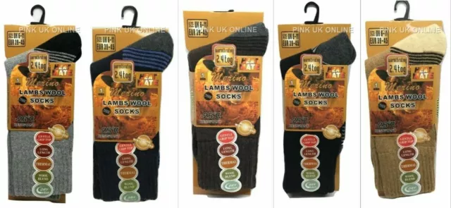 Mens LambsWool Socks Outdoor Thermal Merino Winter Warm Hiking Work Boot UK 6-11