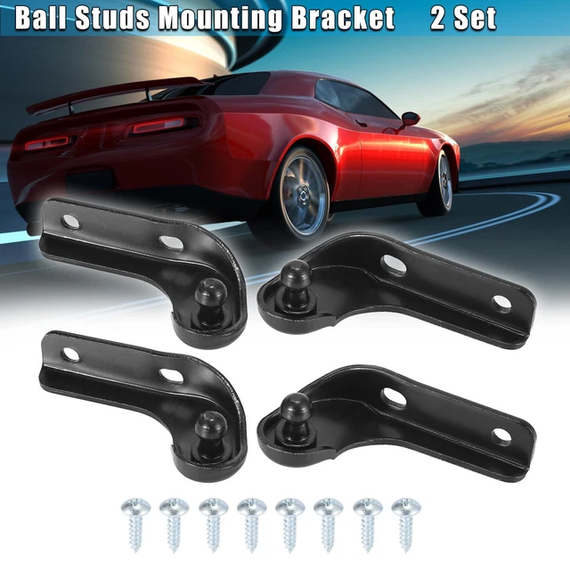 2 Set Black Car Ball Studs Mounting Brackets for Gas Struts Shocks 73x41x14mm