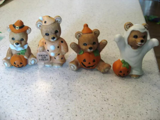 Vintage Lot of 4 Homco Halloween Trick or Treat Costumed Bears Figures 5311