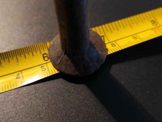 Ø 24X3 1/2" Old Iron Xxl Ultra Fat Antique Hand Forged Nails Beams Nails Spikes 2