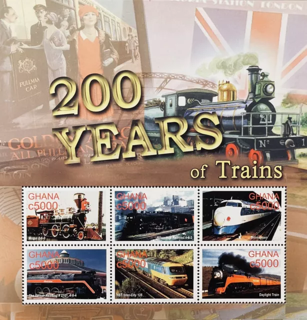Ghana Train Stamps 2005 Mnh 200 Years Of Trains Locomotive Railroad Railways