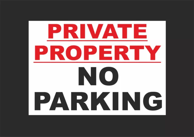 PRIVATE PROPERTY NO PARKING sign or sticker choice of size access driveway land