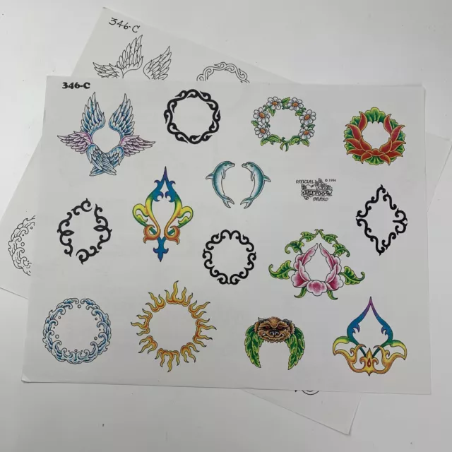 Hoja Oficial de Arte Tatuaje 1994 Vintage 346-C Anillos C Círculo
