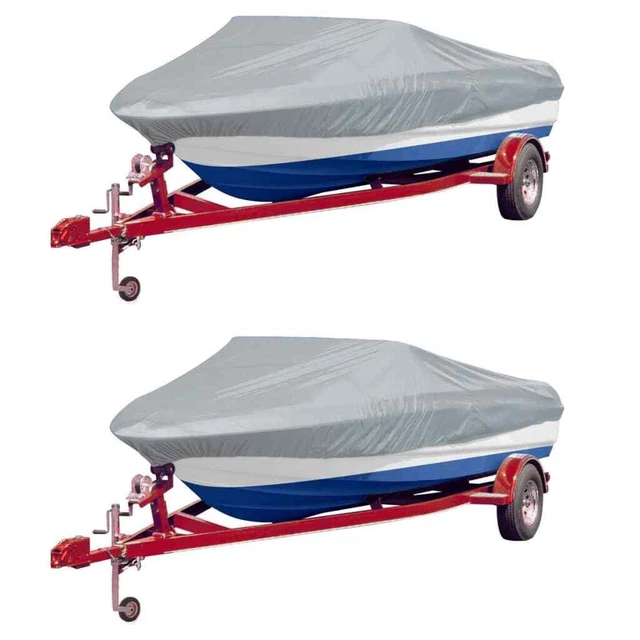 Vidaxl Telo per Barca 2 pz Grigio Lunghezza 488-564 cm Larghezza 239cm