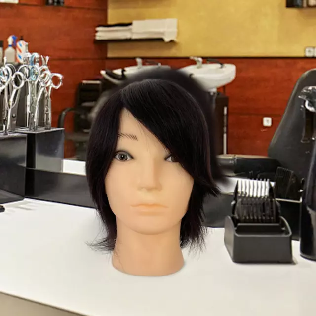 Man Mannequin Head Hairdressing Real Hair Durable for Curling Dyeing Perming