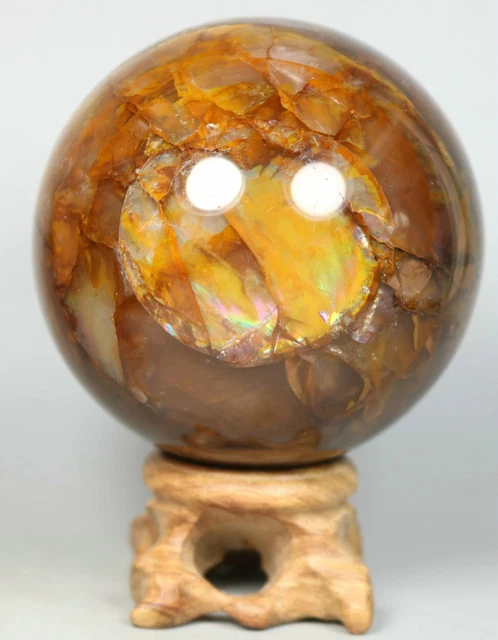 NATURAL Yellow PHANTOM MULTI INCLUSIONS Rainbow CRYSTAL polishing sphere Ball