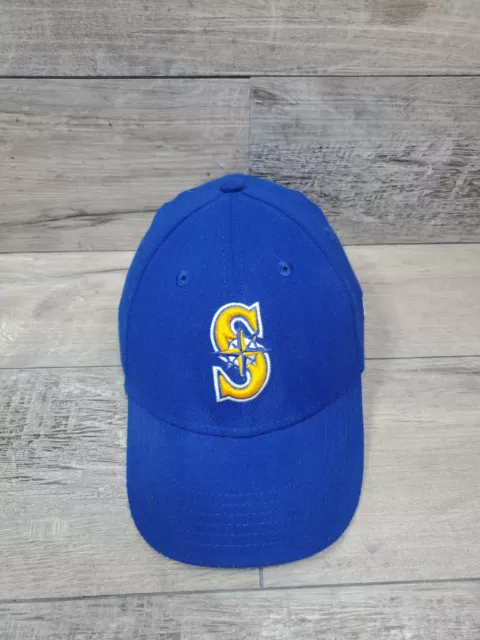 New Era Seattle Mariners Cap Hat Kids/Youth Geunie Merchandise Blue And Yellow