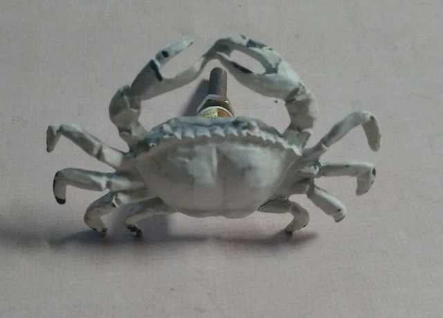 Shabby White Crab Cabinet Knob Coastal Nautical Hardware Cast Iron